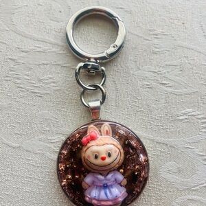 Handmade Kawaii “Labubu” Bag Charm/Keychain with Rhinestones